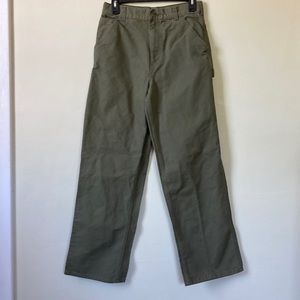 Girls Carhartt green high waist canvas pants size 16